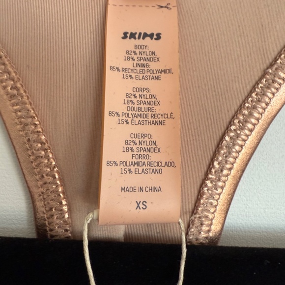 Skims Metallic Swim Cycle Suit Copper/Gold XS - Picture 5 of 5